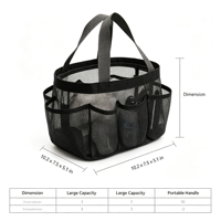 Panier de Douche en Maille PVC BSCI avec Poignée, Séchage Rapide, Sac de Voyage Portable pour Cosmétiques et Articles de Toilette