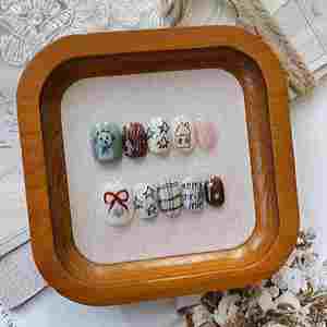 <span class=keywords><strong>Uñas</strong></span> Postizas Acrílicas Rosadas Hechas a Mano, Estilo Francés, en Caja, <span class=keywords><strong>Uñas</strong></span> Artificiales <span class=keywords><strong>de</strong></span> Presión, Venta Caliente - Product Image 2
