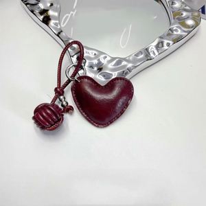 Wholesale Creative Leather Heart Cotton Filled Phone Lanyard Keychain Woven Ball Keychains Bag Pendant Charm <b>Backpack</b> Decoration - Product Image 6
