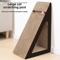 Griffoir pour chat en carton ondulé triangulaire vertical, style simple, jouet pour chaton, fournitures pour animaux de compagnie