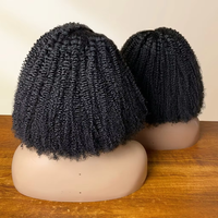 Perruques Bob Courtes en Cheveux Humains Brésiliens Bouclés Afro Kinky, Sans Colle, avec Fermeture en Dentelle HD Complète 4x4 5x5 7x7, Vente en Gros