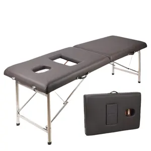 Nieuw Ontwerp Cama De Hacer Masaje Aluminium Beauty Portatil Massage Draagbare Tafel Opvouwbare Zwarte Lash Bed