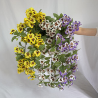 Fleurs artificielles de primula suspendues, résistantes aux UV, plantes de primula multicolores en soie, décoration pour mariage, extérieur, intérieur, véranda