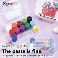 Peinture à l'eau liquide transparente non toxique, 12 couleurs, 20 ml, ensemble de peinture à l'eau pour enfants, dessin sur papier avec pinceau
