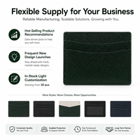 Portefeuille porte-cartes en cuir Saffiano vert foncé pour homme, idéal pour le bureau et les voyages, avec poche fine et fentes incurvées
