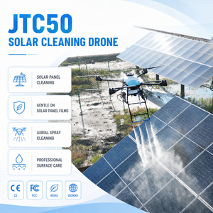 Drone de nettoyage solaire JTC50, UAV pour le lavage des panneaux photovoltaïques, nettoyage à l'eau froide, pression réglable, entretien professionnel des surfaces - Product Image 1