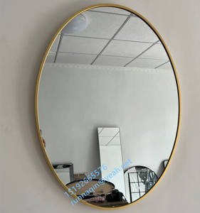 <span class=keywords><strong>Espejo</strong></span> enmarcado de metal de aluminio dorado <span class=keywords><strong>Espejo</strong></span> de pared ovalado decorativo en 60x80 60x100 60x120cm Venta al por mayor para <span class=keywords><strong>Baño</strong></span> - Product Image 2
