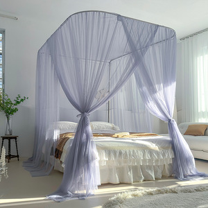 Nouvelle moustiquaire de pêche en forme de U 2024, épaissie, avec support télescopique en acier inoxydable, trois portes, style princesse au design élégant - Product Image 1