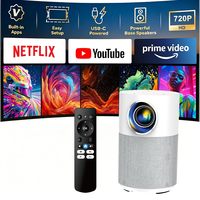 Projecteur intelligent H2 Cylind Design 4K8GB Android 14 avec batterie 5000mAh, 720P, 200 ANSI Lumens, mise au point électrique, TYPE C, pavé tactile, pour la maison et l'extérieur