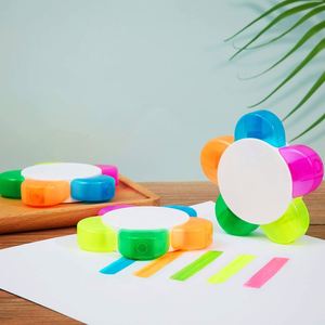 Stylo publicitaire personnalisé amusant avec logo, vente en gros, forme de fleur, surligneur cinq couleurs, stylo en plastique - Product Image 4