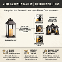 Ensemble de lanternes en métal noires personnalisées pour Halloween, décoratives, pour table, porche, décoration de la maison, OEM, décoration de lanterne d'Halloween