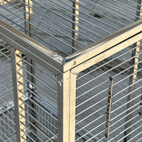 Cage à oiseaux de haute qualité et robuste pour pigeon et perroquet, style luxueux, transporteur en acier inoxydable 304, prix compétitif, cadre en bois.
