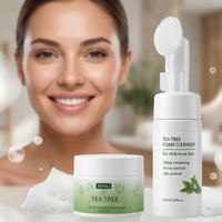 Nettoyant visage à l'huile d'arbre à thé WNU OEM, nettoie en profondeur les pores, élimine les points noirs, traite l'acné, contrôle le sébum, apaise et hydrate, convient à tous les types de peau.