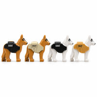 Mini Blocs de Construction MOC - Modèle de Chien Militaire K9 - Briques et Accessoires pour Figurines de Soldats - Jouets de Chien de Chasse et de Sauvetage