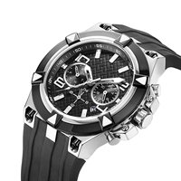 Montre de sport de luxe pour homme, de qualité supérieure, avec logo personnalisé, bracelet en silicone, cadran à aiguilles, boîtier en acier inoxydable, étanche 10 bars