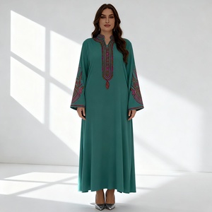 Abaya Elegante de Poliéster Bordada Personalizada de Primera Calidad al por Mayor para Mujeres Musulmanas, Vestido de Fiesta - Product Image 1