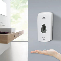 Distributeur automatique de savon liquide sans contact à grande capacité, design mural pour hôtel, maison, salle de bain publique
