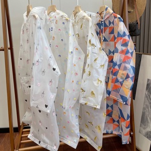 Traslucido stampato alla moda <span class=keywords><strong>impermeabile</strong></span> EVA <span class=keywords><strong>poncho</strong></span> antipioggia per uomini donne di emergenza per campeggio trekking pesca ciclismo - Product Image 1