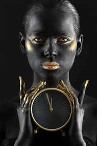 <span class=keywords><strong>Horloge</strong></span> <span class=keywords><strong>murale</strong></span> personnalisée femme <span class=keywords><strong>africaine</strong></span> noire affiche abstraite impression décoration de la maison photo <span class=keywords><strong>murale</strong></span> - Product Image 5