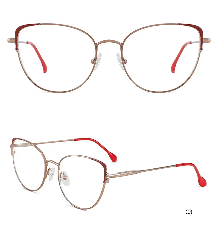 Eyewear Classic Metal Full Frame Eyeglasses Women Men Classic Simple Style Optical Glasses