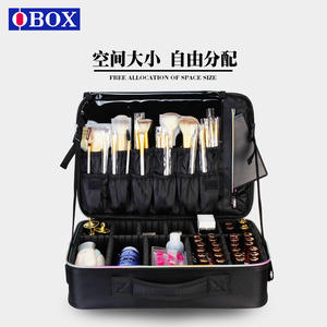 Bolsa de Cosméticos OBOX de Gran Capacidad, Estuche de Maquillaje de Nailon, Organizador de Viaje para Mujer, Color Sólido Deslumbrante, Verano 2024 - Product Image 3