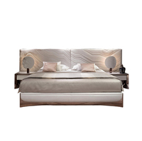 Cadre en bois de luxe moderne 4 chambres à coucher ensembles de meubles en cuir pour chambre à coucher