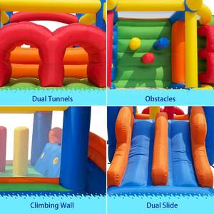 Maison de rebond blanche de location de partie avec la piscine gonflable de toboggan d'eau de château de fosse de boule - Product Image 3