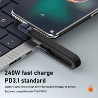 Cable USB 4.0 Tipo-C FPC de 240W con Carga Súper Rápida, Transmisión de 40Gbps, Proyección de Pantalla HD 8K60Hz, Cable Corto Flexible USB C