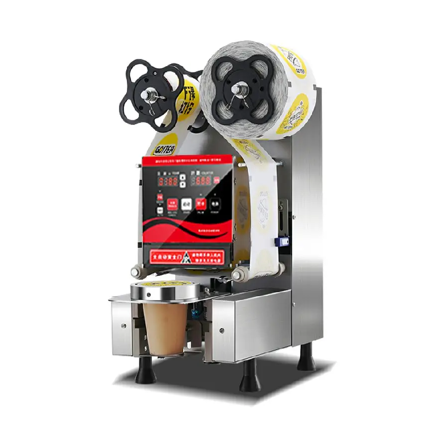 Cup-sealing-machine Fully Automatic Cup Sealing Machine Plastic for Jelly Bubble Seal Milk Tea Disposable High Effective