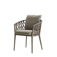 Chaise de salle à manger empilable de style moderne et de haute qualité, chaise de jardin en aluminium pour l'extérieur, fauteuil