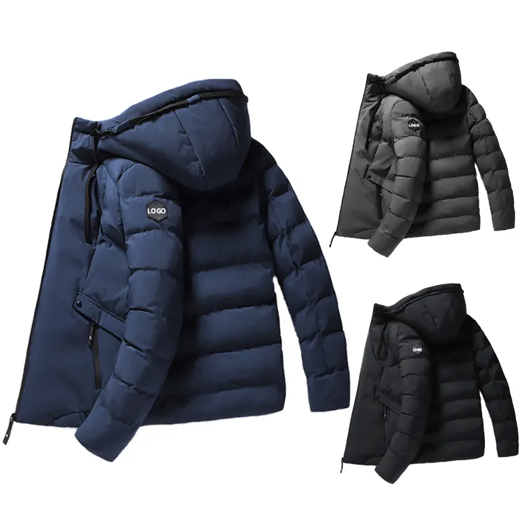 Winter Hot Selling Warm Men Fashion OEM Factory Custom Coat Hooded Quilted Jackets for Men