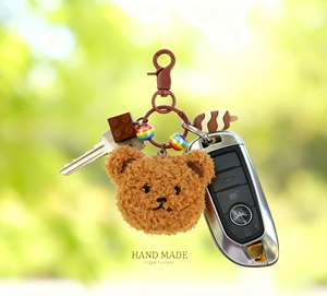 Kawaii pink Teddy Bears Plush Toy <b>Keychain</b> Stuffed Animal Peluches Toys Keyring Fashion Design Bag Soft Fluffy Cotton Portable - Product Image 6
