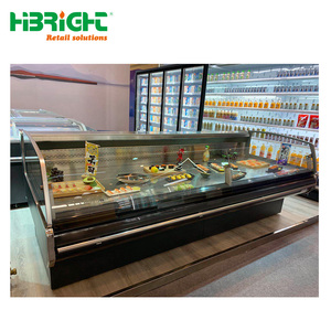 Supermarché Deli Case Réfrigérateurs Équipement <span class=keywords><strong>Vitrine</strong></span> <span class=keywords><strong>Vitrine</strong></span> <span class=keywords><strong>Boucherie</strong></span> Horizontal Ouvert Refroidisseur - Product Image 4