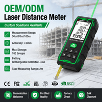 Télémètre extérieur vert Sndway avec zone de bande de mesure/Volume/Pythagore/Angle/Hauteur Distancemètre laser à recharge