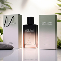 Flacon vaporisateur de parfum en verre de 30ml 50ml avec boîte d'emballage Vente en gros de luxe vide personnalisé gradué carré de couleur