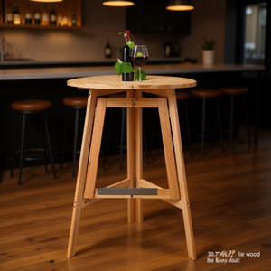 Table de bar pliable en bois de sapin, base ronde à tréteaux de 30,7 pouces, design moderne et minimaliste pour usage domestique ou commercial - Product Image 2