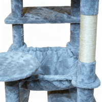 Menara Pohon Kucing Ekstra Tinggi untuk Beberapa Kucing di Dalam Rumah, 2 Kondominium Kucing yang Nyaman, Tempat Tidur Hammock, Tiang Garuk Sisal dengan Mainan Interaktif