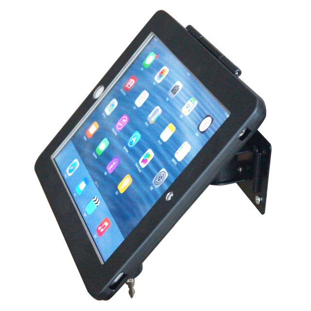 Security Tablet Wall Mount Stand for ipad 9.7" Adjustable Tablet Kiosk Display Aluminum Anti Theft Tablet Wall Holder