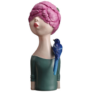 Escultura de Niña de Estilo Nórdico, Figura Decorativa de Resina para Mesa, Adorno Artesanal para Sala de Estar - Product Image 5