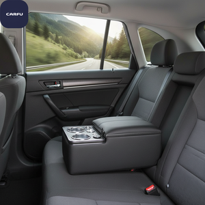 Reposabrazos Universal para Asiento Trasero de Coche con Puertos USB Dobles, Iluminación LED Azul, Portavasos y Organizador para Consola Central de SUV/Van - Product Image 6