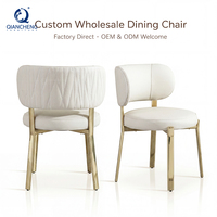 Qiancheng moderne luxe nouvelle chaise populaire en acier inoxydable meubles de salle à manger chaises de salle à manger en cuir pour cafés et restaurants