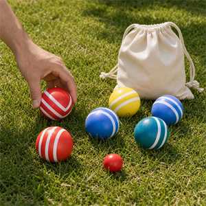 <span class=keywords><strong>Jeu</strong></span> <span class=keywords><strong>de</strong></span> boules <span class=keywords><strong>de</strong></span> <span class=keywords><strong>pétanque</strong></span> en bois pour pelouse, jardin et extérieur avec sac à cordon - Product Image 2