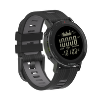 Montre de sport de pêche écologique Sunroad en acier inoxydable avec chronomètre, baromètre, altimètre, étanche IP68, écran LCD, alimentée par énergie solaire