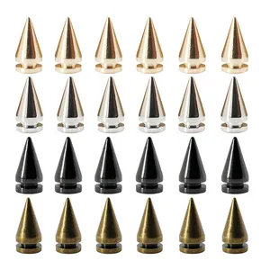 Chất Lượng Cao 10X20Mm Da Punk Brass Jeans Spikes Cone Đinh Tán Vít Đinh Tán Cho May Mặc Màu Đỏ/Fuchsia/Tím