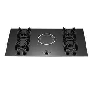Tốt Nhất Bán Nhà Thiết Bị Nhà Bếp Được Xây Dựng Trong Gas Điện Hobs Với 4 <span class=keywords><strong>Burner</strong></span> 1 Tấm Nóng Tempered Glass Gas Điện Hobs - Product Image 1