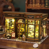 Casa de Muñecas DIY ET003, Tienda de Postres, Modelo de Madera 3D para Armar a Mano, Juguete, Regalo de Navidad, Edades 14+, Hecho en Guangdong