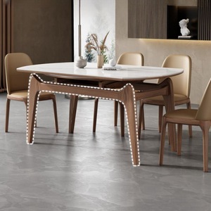 Juego de mesa y sillas de comedor de 4 piezas, extensible, estilo moderno minimalista para comedor - Product Image 3