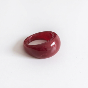 Nuevo Anillo de Dedo Geométrico de Resina Acrílica Retro Ecológico, Estilo de Moda Único para Mujer, Diseño Simple y Voluminoso, Modelado a Mano, Colorido - Product Image 1