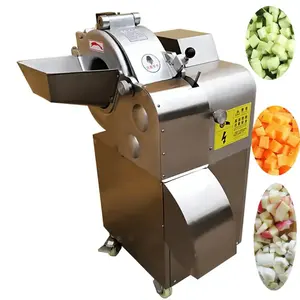 Mesin pemotong sayuran kubus komersial, mesin pemotong sayuran, pemotong bawang, kentang, wortel