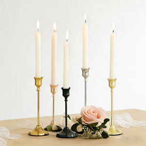 Trung tâm trang trí bàn cưới cổ điển Yachen 3 món, giá nến trụ kim loại mạ vàng, giá nến dùng cho trang trí tiệc - Product Image 6